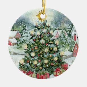 Personalisierte Weihnachtskarte Keramik Ornament