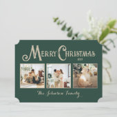 Personalisierte Weihnachtskarte mit Fotos Feiertagskarte (Stehend Vorderseite)