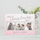 Personalisierte Weihnachtskarte mit Fotos Feiertagskarte (Stehend Vorderseite)