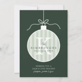 Personalisierte Weihnachtskarte mit gestreiftem Mo Feiertagskarte (Vorderseite)