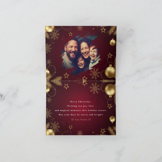 Personalisierte Weihnachtskarte mit individueller  Dankeskarte (Innenseite)