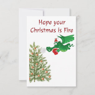 personalisierte Weihnachtskarte mit niedlichem Dra Dankeskarte