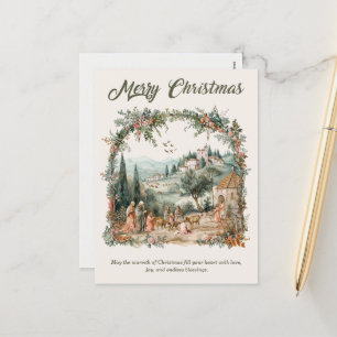 Personalisierte Weihnachtskarte mit religiösem Inh Feiertagspostkarte