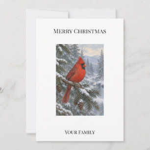 Personalisierte Weihnachtskarte mit Rotem Kardinal Feiertagskarte