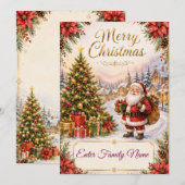 Personalisierte Weihnachtskarte mit Weihnachtsmann Feiertagskarte (Vorne/Hinten)