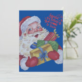 Personalisierte Weihnachtskarte mit Weihnachtsmann Feiertagskarte (Stehend Vorderseite)