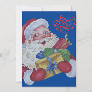 Personalisierte Weihnachtskarte mit Weihnachtsmann Feiertagskarte