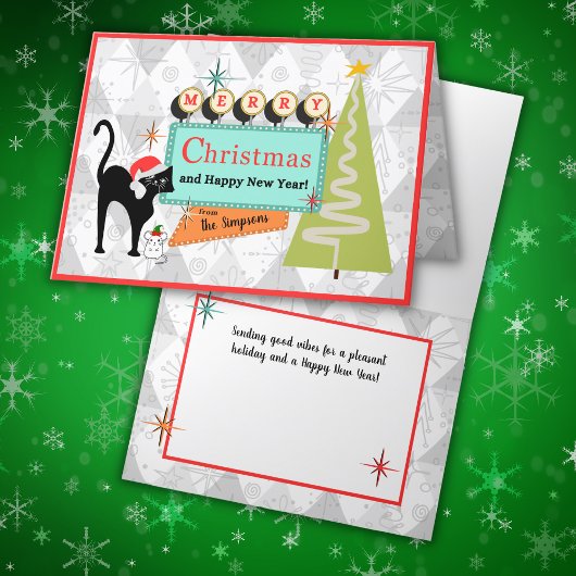 Personalisierte Weihnachtskarte Mitte des Jahrhund Feiertagskarte