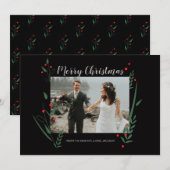 personalisierte Weihnachtskarte "Neuverheiratetes  Feiertagskarte (Vorne/Hinten)