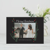 personalisierte Weihnachtskarte "Neuverheiratetes  Feiertagskarte (Stehend Vorderseite)