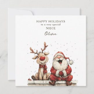 Personalisierte Weihnachtskarte Nichte Feiertagskarte