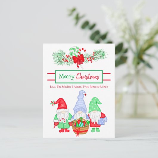 Personalisierte Weihnachtskarte Postkarte (Stehend Vorderseite)