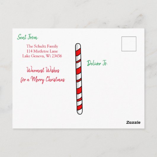 Personalisierte Weihnachtskarte Postkarte (Rückseite)