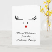 Personalisierte Weihnachtskarte - Rudolph Red Nose Karte (Gelbe Blume)