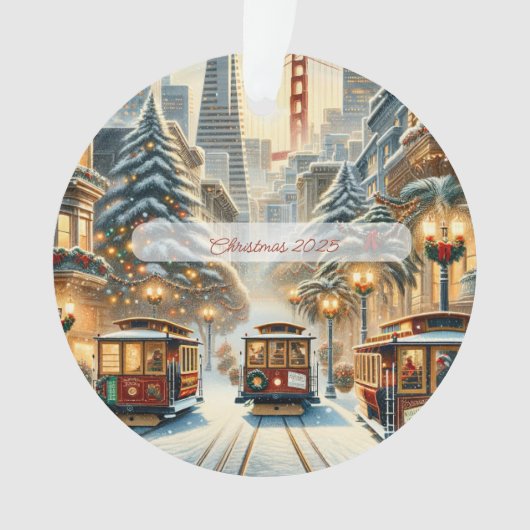 Personalisierte Weihnachtskarte San Francisco – Fe Ornament (Vorderseite)