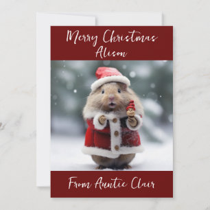 Personalisierte Weihnachtskarte Santa Hamster Feiertagskarte