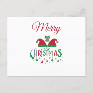 Personalisierte Weihnachtskarte Santa Hüte Ornamen Feiertagspostkarte