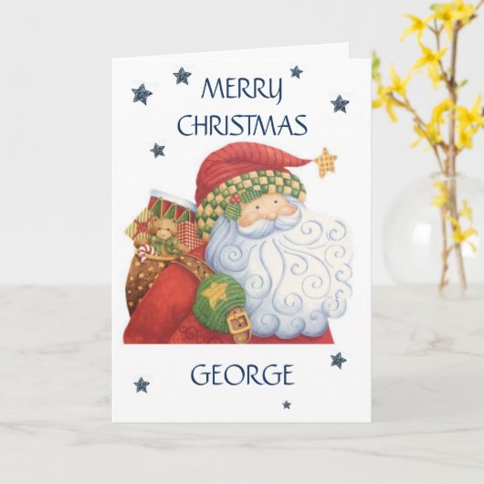 Personalisierte Weihnachtskarte - Santa Karte (Gelbe Blume)