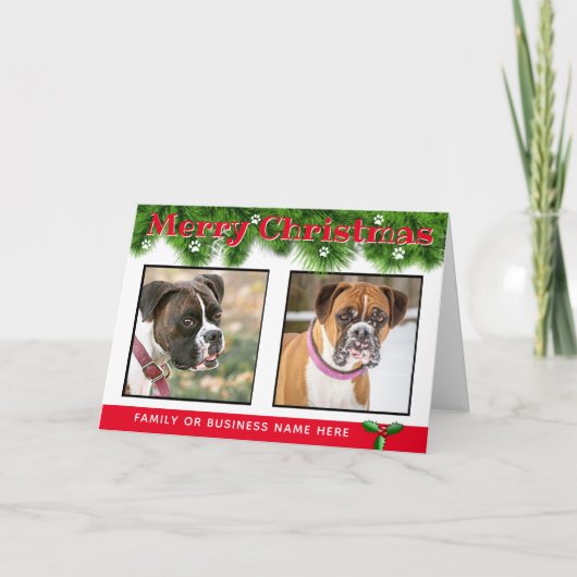 Personalisierte Weihnachtskarte von den Hunden Karte (Vorderseite)