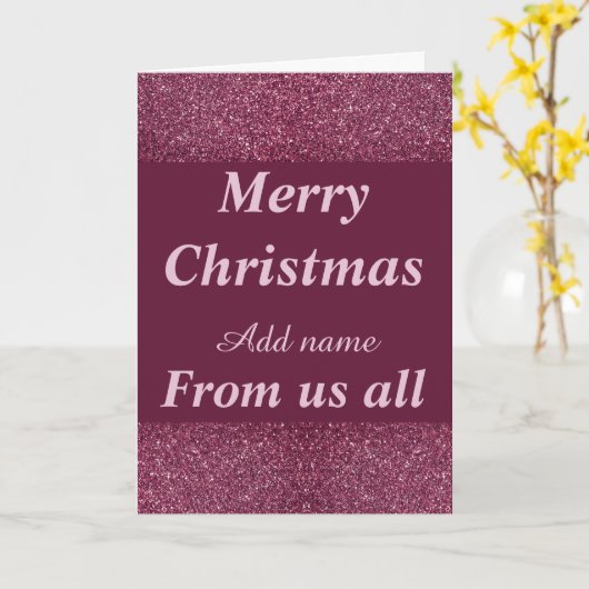 Personalisierte Weihnachtskarte von uns allen Karte (Gelbe Blume)