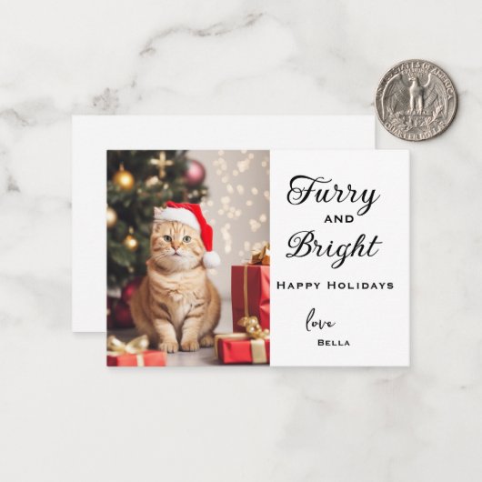 Personalisierte Weihnachtskarten für Katzen, Weihn Mitteilungskarte (Vorderseite/Rückseite Beispiel)