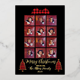 Personalisierte Weihnachtskarten-Geschenkboxen auf Folien Feiertagskarte