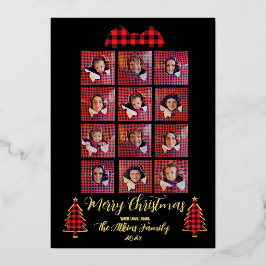 Personalisierte Weihnachtskarten-Geschenkboxen auf Folien Feiertagskarte