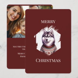 Personalisierte Weihnachtskarten, Husky-Feiertage Feiertagskarte