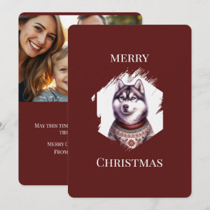 Personalisierte Weihnachtskarten, Husky-Feiertage Feiertagskarte