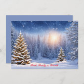 Personalisierte Weihnachtskarten Snowy Winterland (Vorne/Hinten)