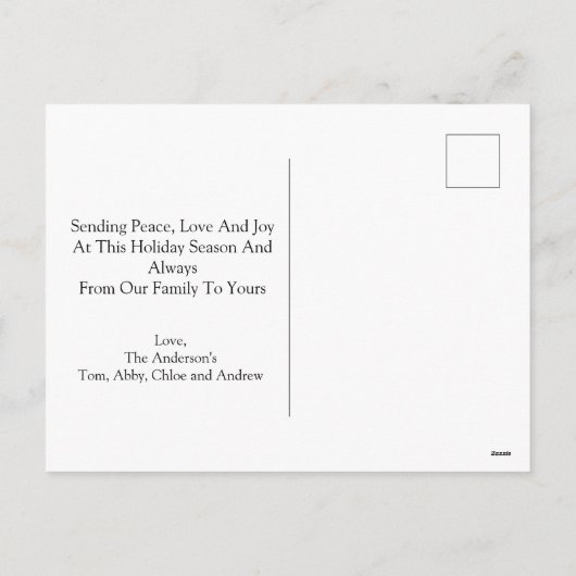 Personalisierte Weihnachtskarten Weihnachtsmannmüt Feiertagspostkarte (Rückseite)