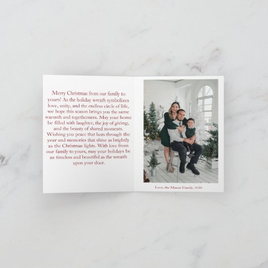 Personalisierte Weihnachtskartentafel (Innenseite)