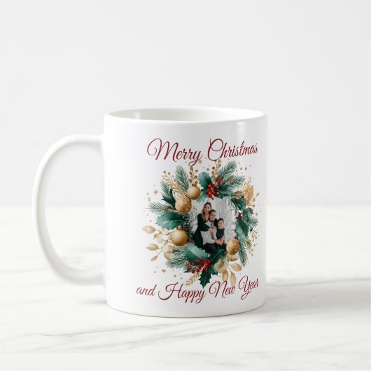 Personalisierte Weihnachtskartentafel Kaffeetasse (Links)