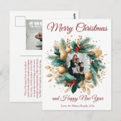 Personalisierte Weihnachtskartentafel Postkarte (Vorne/Hinten)