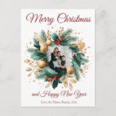 Personalisierte Weihnachtskartentafel Postkarte (Vorderseite)