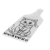 Personalisierte Weihnachtskatze Schneidebrett (Ecke)