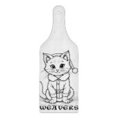 Personalisierte Weihnachtskatze Schneidebrett (Vorderseite)