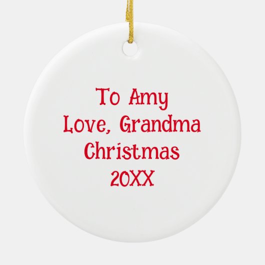 Personalisierte Weihnachtskatze und Weihnachtsbaum Keramik Ornament (Hinten)