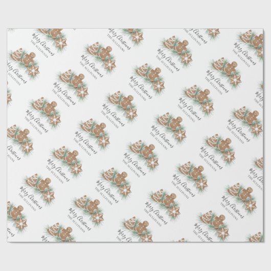 Personalisierte Weihnachtskekse Geschenkpapier (Flach)