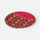 Personalisierte Weihnachtskekse Pappteller (Schrägansicht)