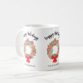 Personalisierte Weihnachtskekse Weihnachtskranz Kaffeetasse (Vorderseite Links)