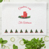 Personalisierte Weihnachtskerzen Geschirrtuch (Gefaltet)