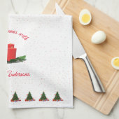 Personalisierte Weihnachtskerzen Geschirrtuch (Viertel Falte)