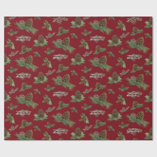 Personalisierte Weihnachtskieferkeuchen Geschenkpapier (Flach)