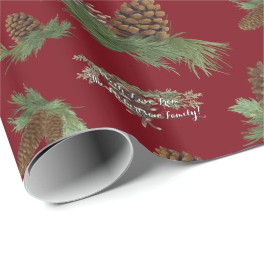 Personalisierte Weihnachtskieferkeuchen Geschenkpapier (Rolleneckpunkt)