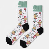 Personalisierte Weihnachtskinder im Schneepattern Socken (Linkes Detail)