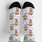 Personalisierte Weihnachtskinder im Schneepattern Socken (Oben)