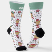 Personalisierte Weihnachtskinder im Schneepattern Socken (Gewinkelt)
