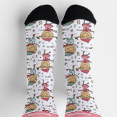 Personalisierte Weihnachtskinder im Schneepattern Socken (Oben)