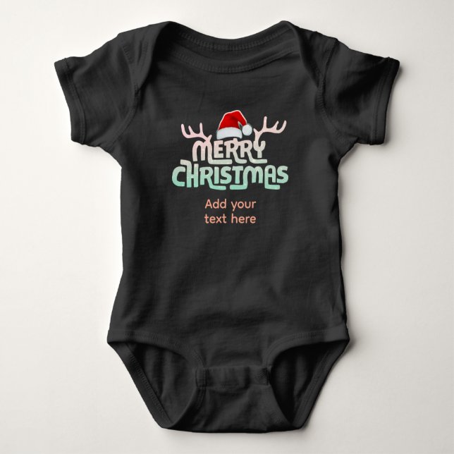 Personalisierte Weihnachtskinderkleider Baby Strampler (Vorderseite)